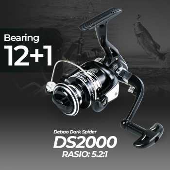 Spinning Reel Pancing Ikan dengan Gear Ratio 5.2:1 Ball Bearing 12+1 / Gulungan Pancing Ikan Gabus Nila Mas Kecil Besar Murah Kuat / Gear Rell Rel Ril Riil Rill Gulungan Penggulung Kerek Kerekan Pancing Power Handle / Alat Pancing Ikan Laut Air Tawar