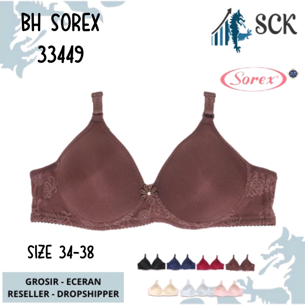 BH SOREX 33449 Tanpa Kawat Busa Tipis Polos CUP A / Pakaian Dalam Wanita Sorex