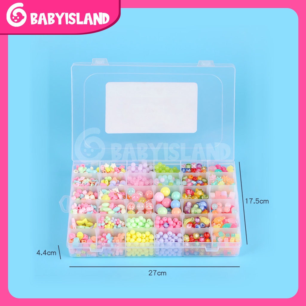 Mainan Anak Meronce Manik DIY Jewelry Kit Gelang Kalung Manik Anak Mainan Kerajinan Tangan Anak