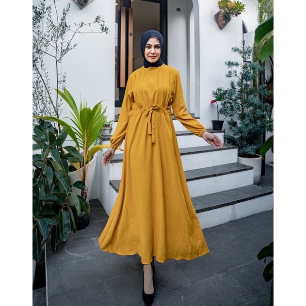 JOSHIN Amira Long Dress Gamis - Dress Wanita Crinkle Hijab Friendly