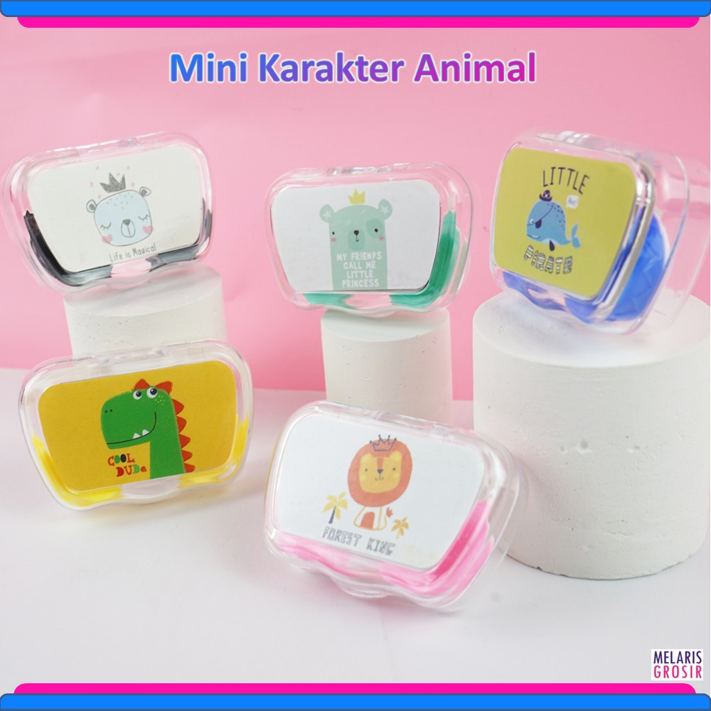 TEMPAT KOTAK SOFTLENS MINI KARTUN TRANSPARAN