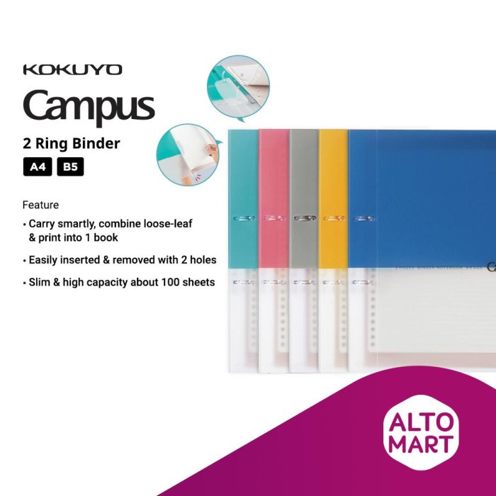 

Kokuyo Campus 2 Ring File Binder Notebook Loose Leaf A4 B5 Star Seller