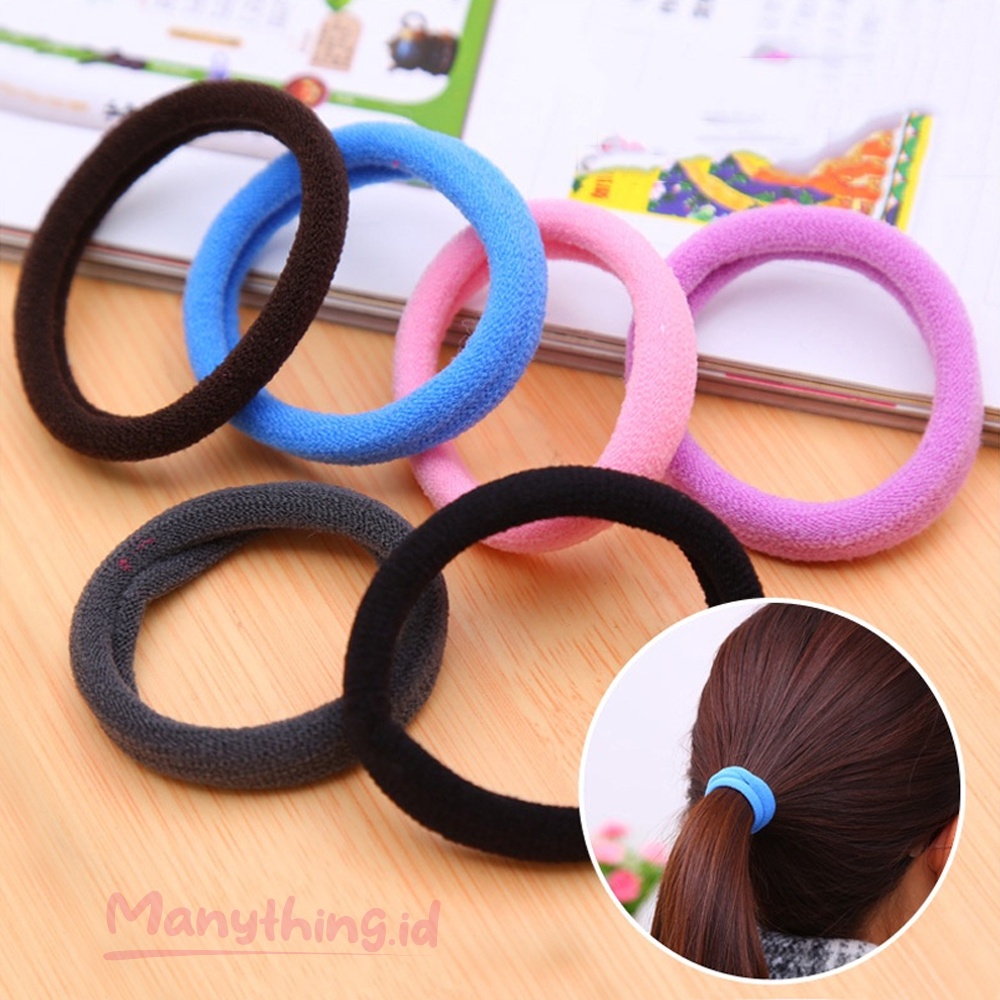 [CO Rp1K] Karet Rambut Polos Warna Warni Ikat Rambut Rubber Elastis Kunciran Karet Rubber Elastis