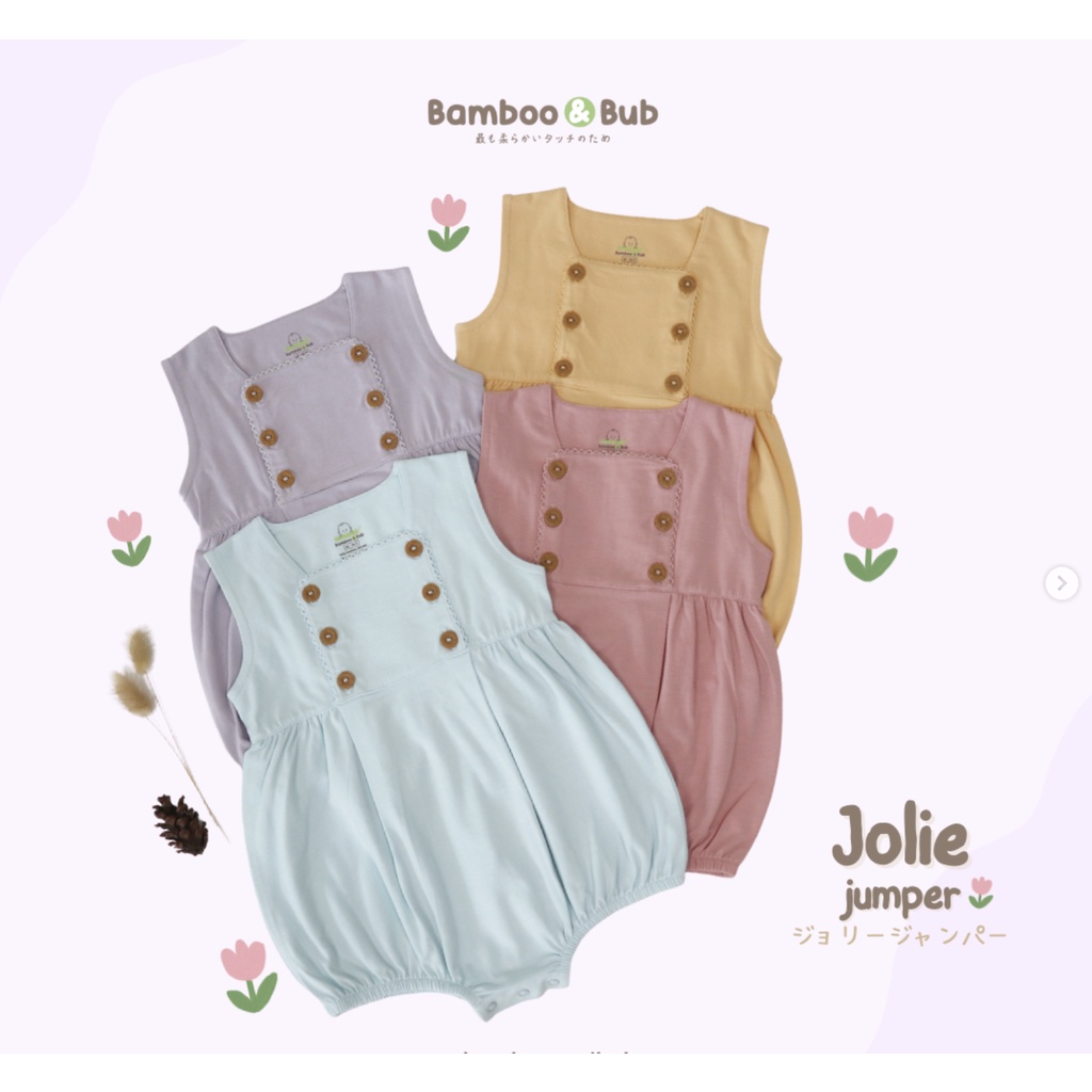 Bamboo And Bub Jolie Jumper - Jumper Romper Bayi Perempuan  Bodysuits Baby Baju Rumah Anak