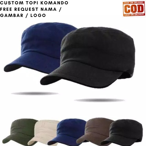 FREE CUSTOM TOPI KOMANDO SABLON BORDIR NAMA / LOGO / GAMBAR