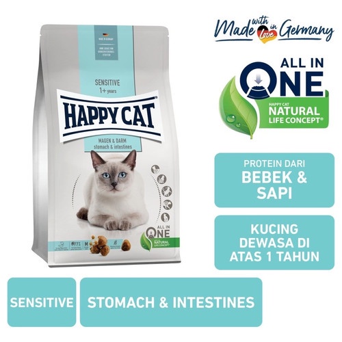 Happy Cat Sensitive Stomach &amp; Intestine 1.3KG Gastro Makanan Kucing