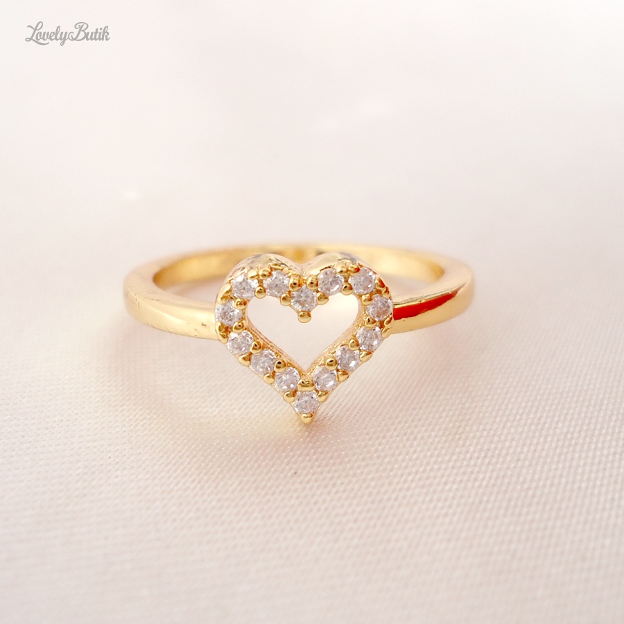 Cincin Xuping Anti Karat F3lly Cincin Wanita Remaja Terbaru Model Permata Hati - Lovelybutik