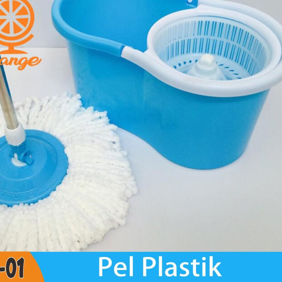 ۝ Alat Pel Lantai Ultra Pel putar serbaguna spin mop 2 kain pel plastik multifungsi ✴