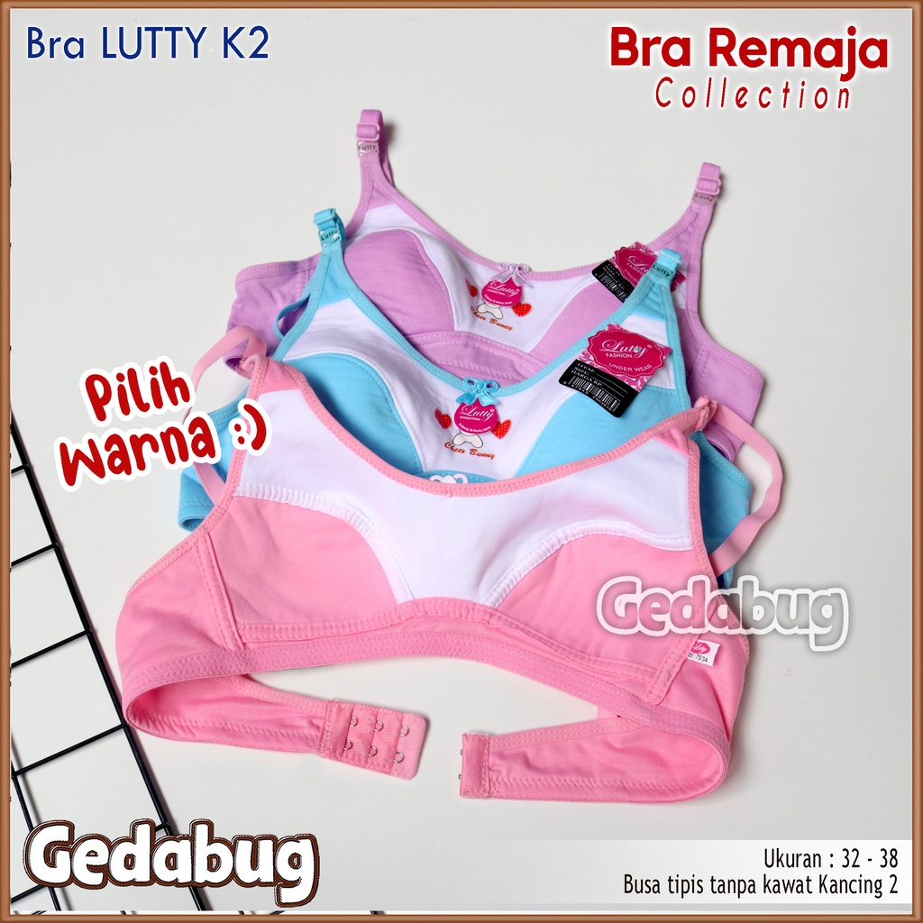 Bra BH Lutty ABG | Bra Remaja tanpa busa tanpa kawat Kancing 2 | Gedabug