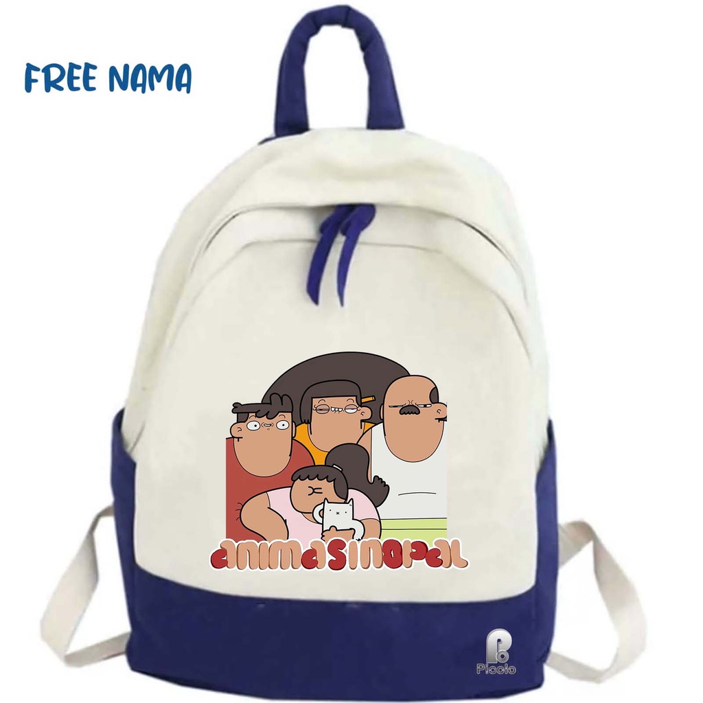 TAS RANSEL BACKPACK ANAK SEKOLAH MOTIF KARTUN ANIMASINOPAL UNISEX (FREE NAMA)