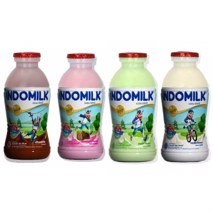 

Indomilk susu coklat / strawberry / melon / vanilla / vanilla marie 190 ml