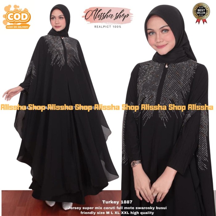 Gamis Gamis Abaya Arab Turkey #1887 / Gamis Abaya Kaftan Terbaru - Jotol, M(M3X2) Gamis Abaya Remaja