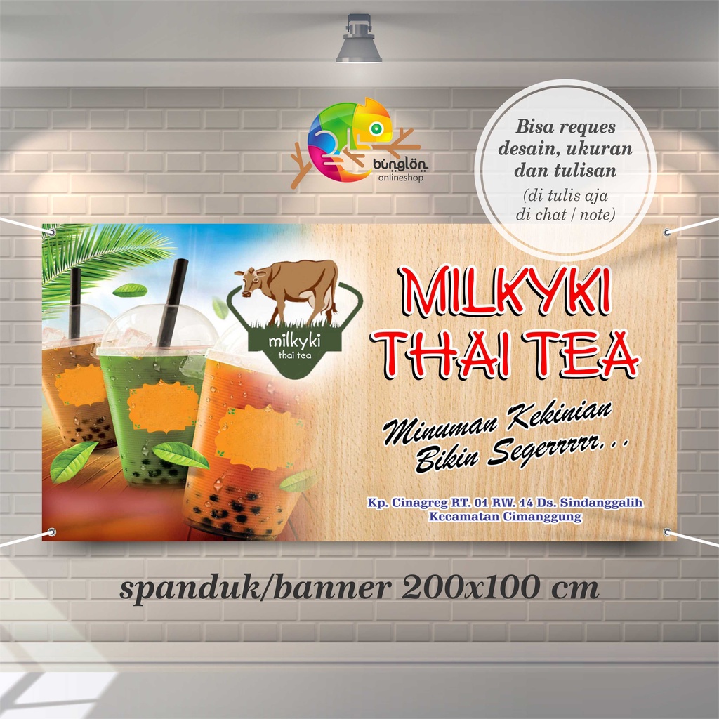 Spanduk, Banner Daftar Minuman Thai Tea