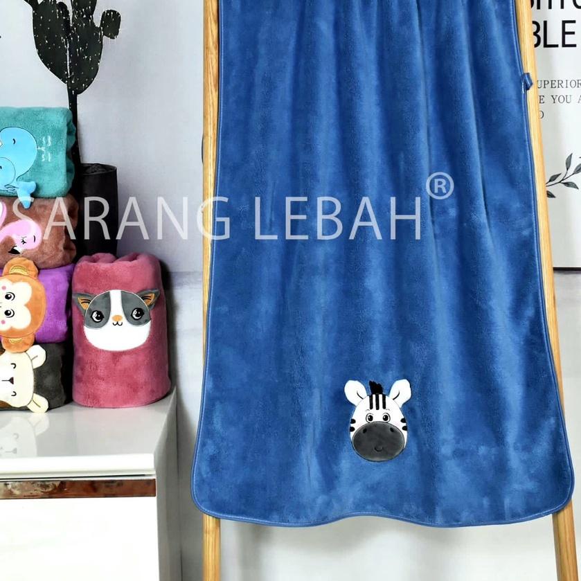 ✶ JH Handuk Microfiber Bordir Animal Sarang Lebah Motif Baru Uk 50x100 ❊