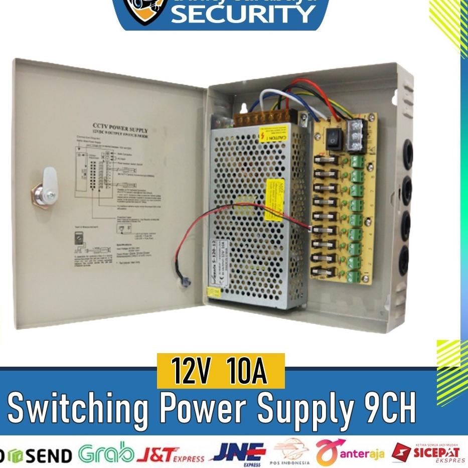 ◊ PSU Power Supply CCTV 12V 10A Box -PSU Box CCTV - ➪