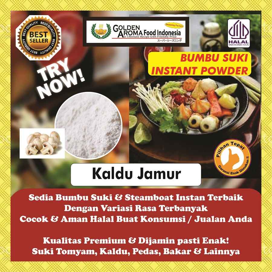 

BUMBU SUKI INSTAN Kaldu Jamur 1Kg Steamboat Shabu Hotpot Rasa Mushroom Broth Kiloan 1 Kg Halal Sabu Kuah Soup Original Stemboat Steambot Steamboot Sukiyaki Grill Bakar Instant Gafi Seasoning Powder Murah Enak Terbaik Premium Promo bukan Little