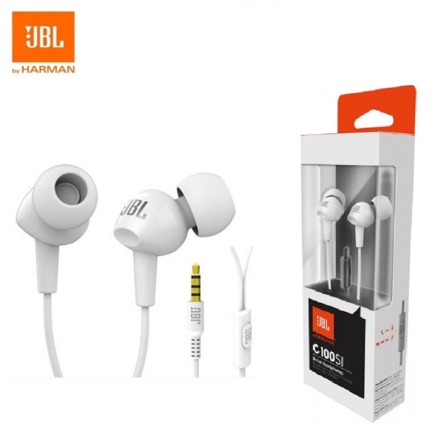 Earphone JBL C100Si Headset Original In Ear Handfree Headphones With Mic