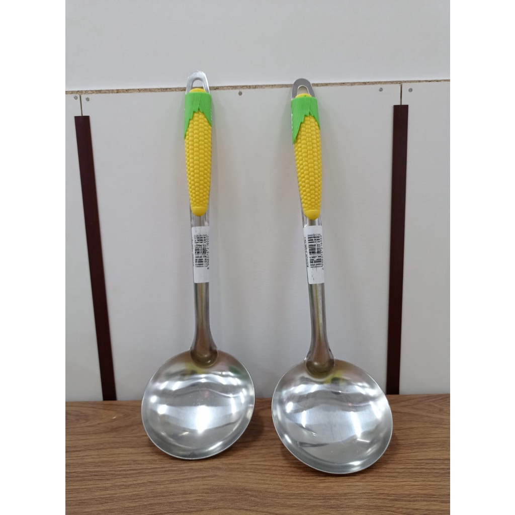 Sendok Kuah Stainless -  Model Jagung 558-2 / Irus Stainless Gagang Model Jagung 558-2