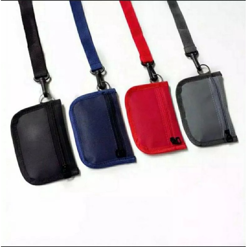 Tas Kalung Android - Dompet HP Universal di Leher- Hanging Wallet Canvas Pria Wanita