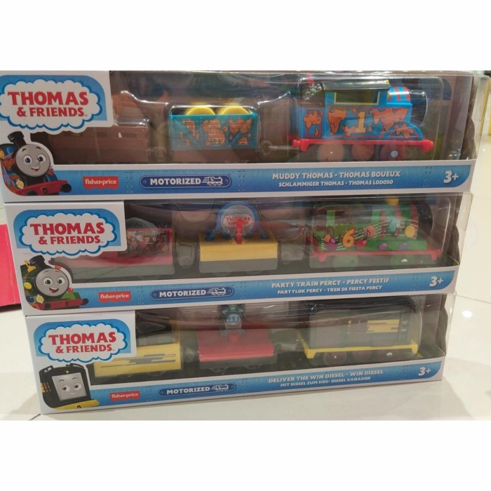 THOMAS & FRIENDS MOTORIZED MUDDY THOMAS/ PARTY TRAIN PERCY/ DIESEL TERLARIS