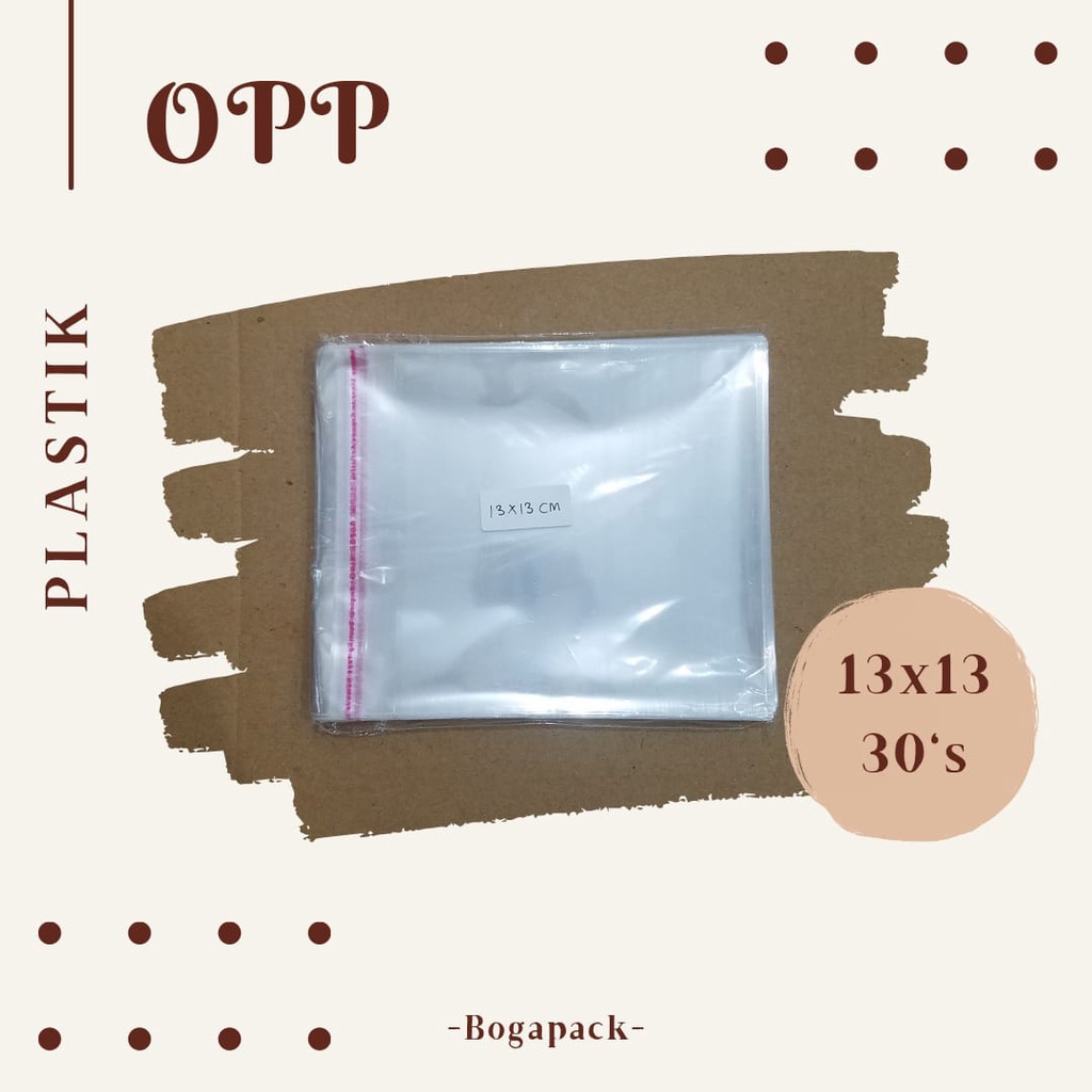 Plastik OPP 13x13cm 30's isi 100pcs / Plastik OPP Bening / Plastik OPP dengan Seal / Plastik Kemasan
