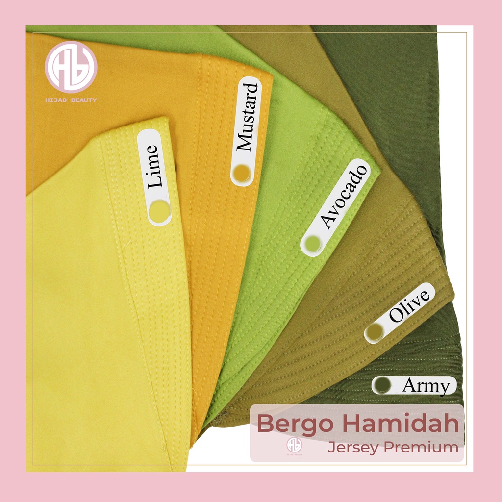 Bergo Hamidah / Hijab Bergo Size L - Warna Lengkap