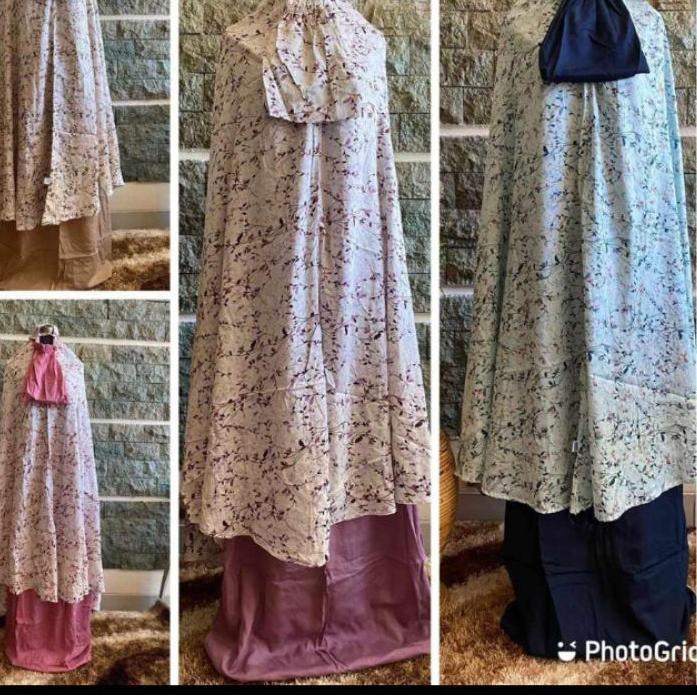 Star Seller Mukena Bali Rayon Motif Bunga Sakura ✢kpi❁