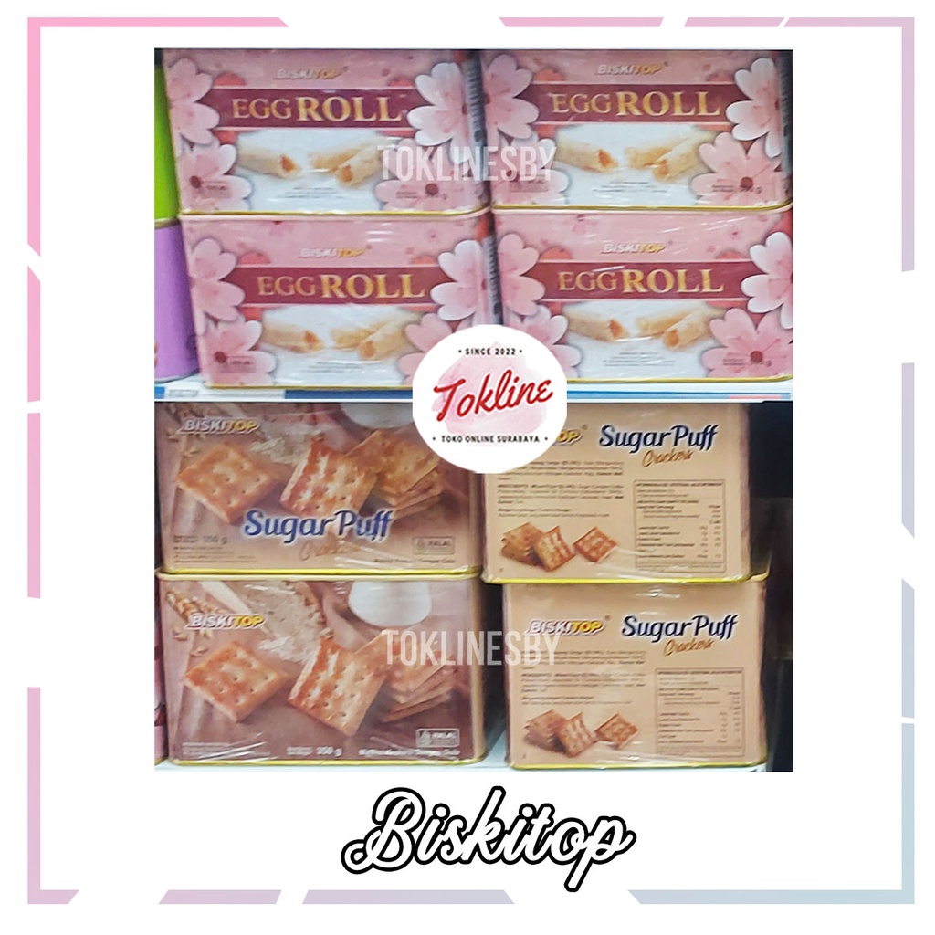 

[ 1 PAKET ISI 6 ] Biskitop Egg Roll Sugarpuff Sugar puff Crackers Biskuit 500gr