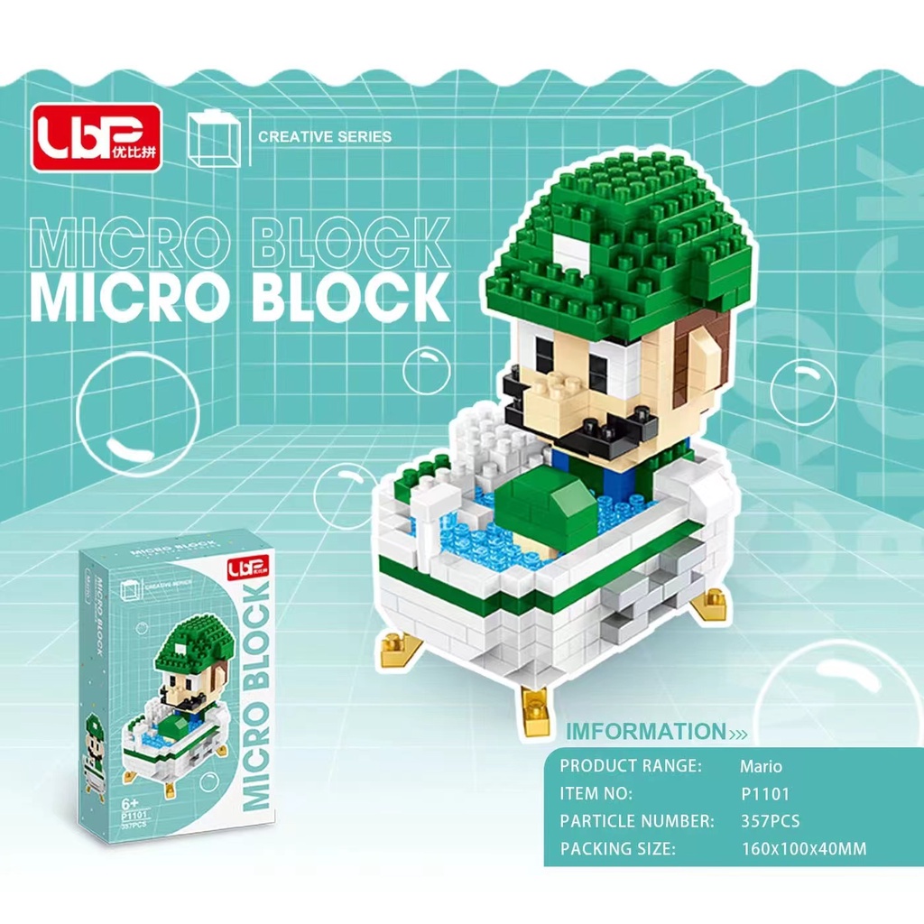 Mainan Balok Susun Nano Block Bathtub Series Doraemon Hello Kitty Mario Purin Lilo Stitch Mickey Melody Stellalou Mainan Anak Nanoblock Balok DIY Bricks