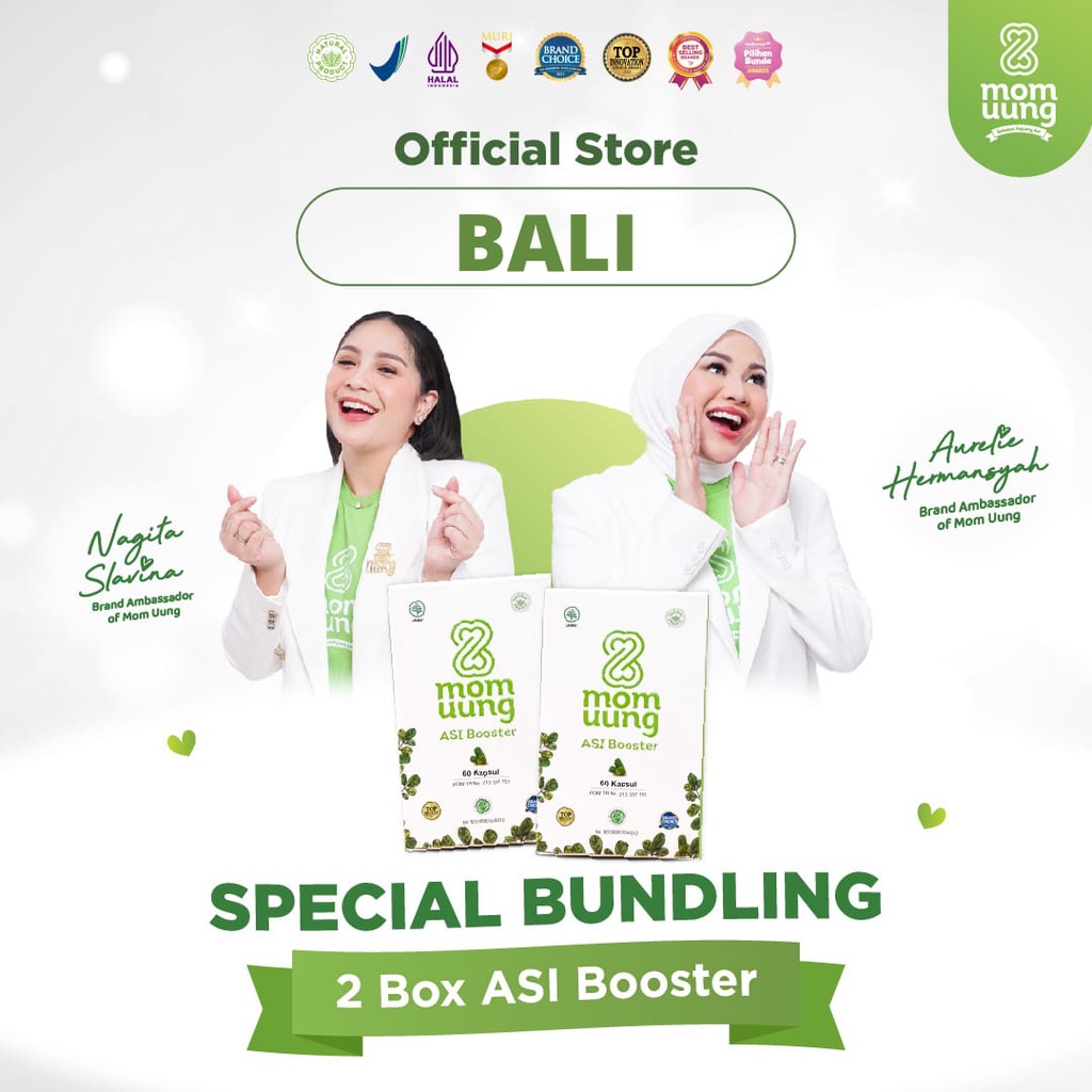 Mom Uung Bali Asi Booster Bundling 2 Botol isi 60 Kapsul / Pelancar Asi Bpom/ Halal dan Natural Produk