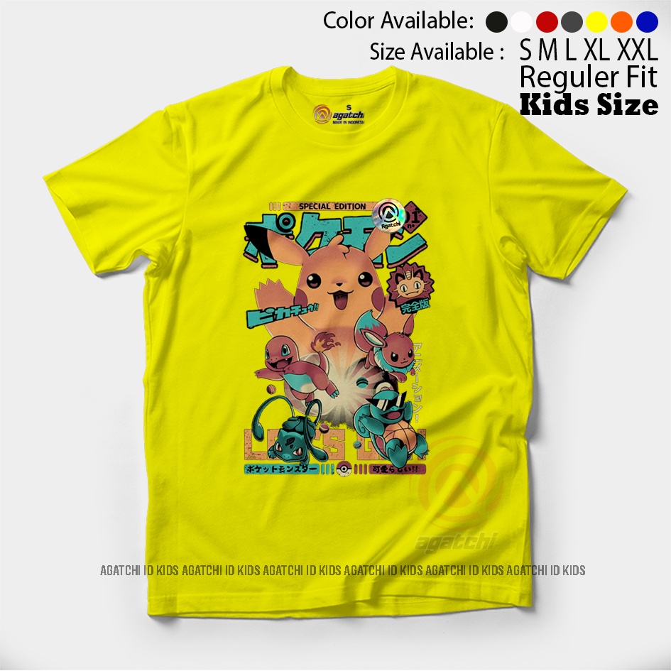 Baju Kaos Atasan Anak Laki - Laki Agatchi Motif Pikachu - Spesial Edition