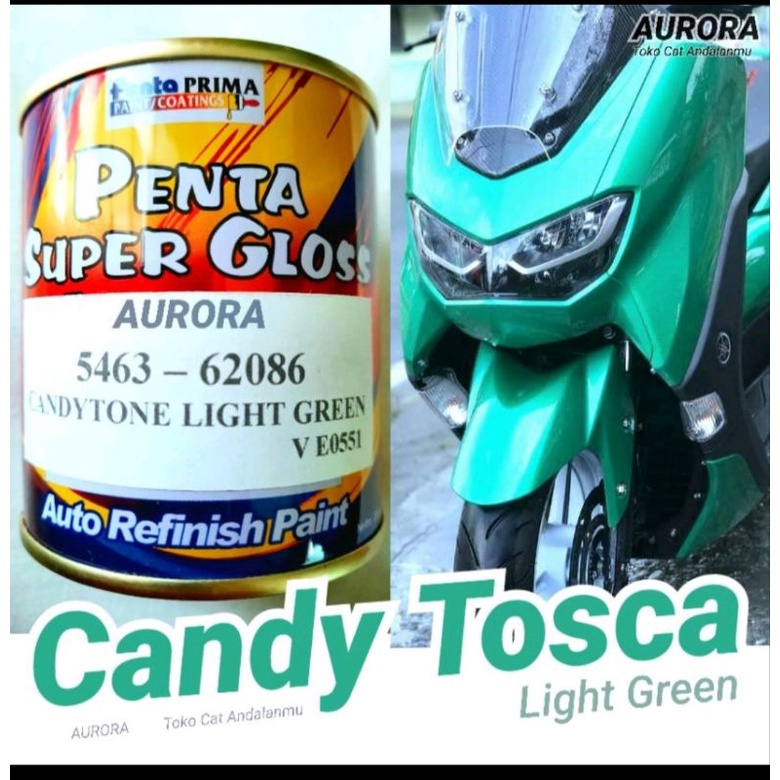 CAT PAKET LENGKAP PENTA SUPER GLOSS CANDYTONE LIGHT GREEN - CANDY TOSCA