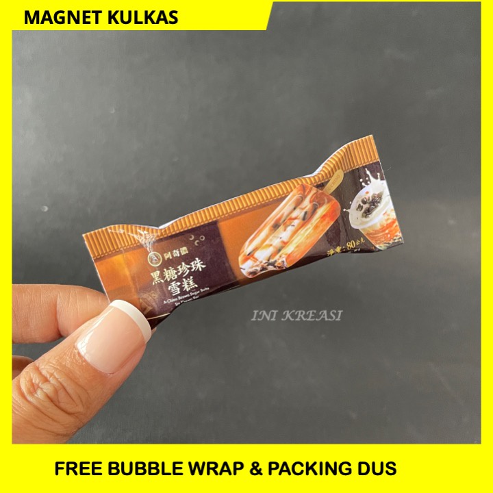 MAGNET KULKAS MINIATUR ACHINO BROWN SUGAR BOBA ICE CREAM