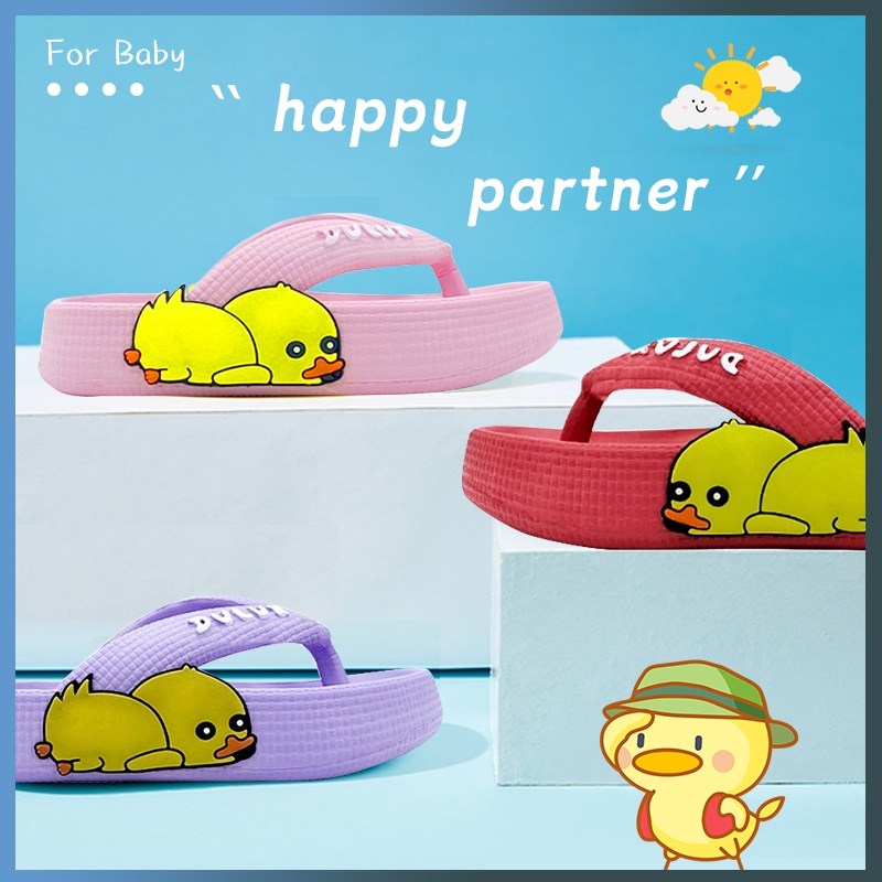 Sandal anak perempuan Lucu Bebek MerekSandal jepit   Sandal karet anti selip Ukuran  25-29