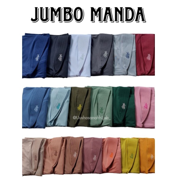 [ Qiqi Hijab ] JUMBO MANDA••hijab instan jersey premium••hijab jumbo