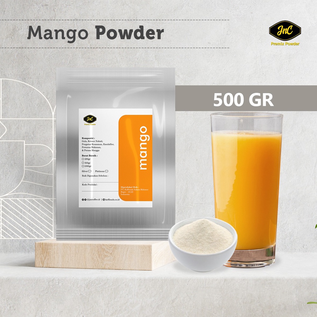 

JnC Mango Silver Powder 500gr I Bubuk minuman Mangga