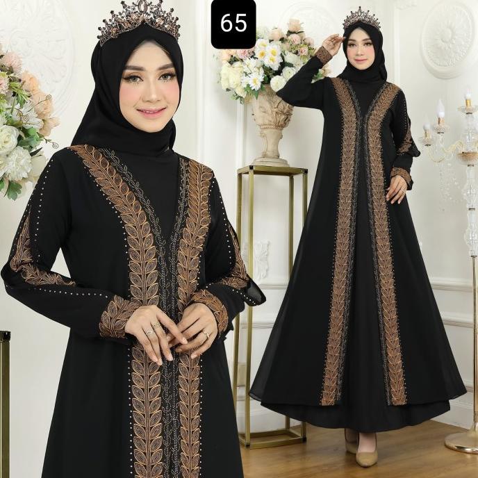 Gamis Abaya Arab Umroh Hitam Jersey Syari Terbaru