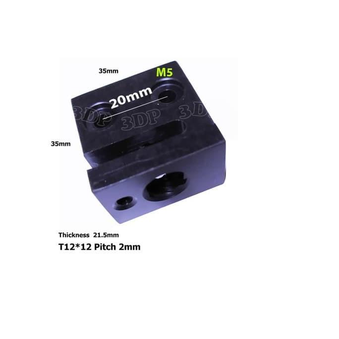 Anti backlash Nut Block 12mm Lead Screw