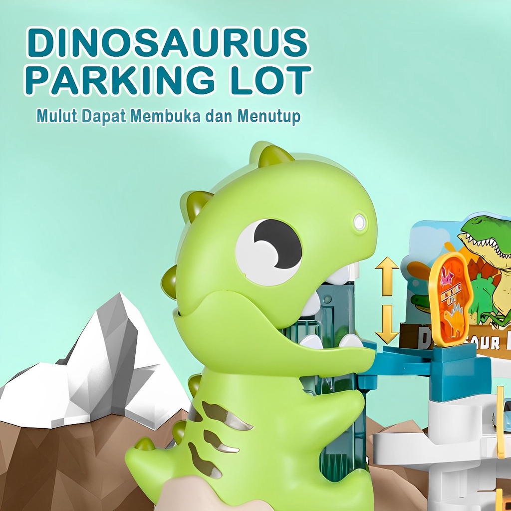 Parking Lot Dinosaurus Diecast Set Lengkap | Mainan Anak Laki Laki Mobil Mobilan Terbaru 2023