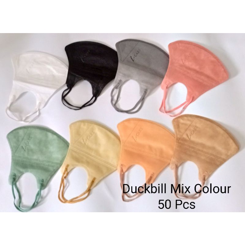 MASKER DUCKBILL I-CARE MIX COLOUR 50PCS