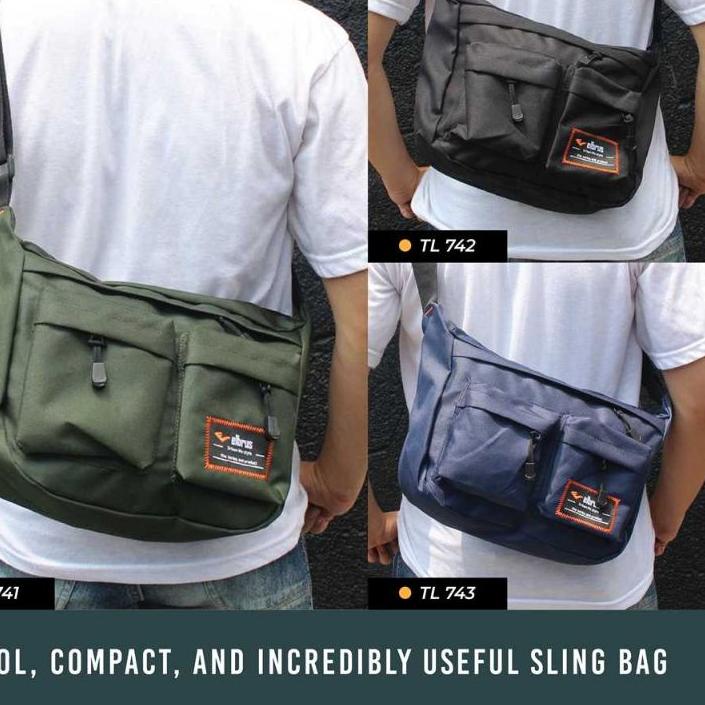 ✵ Tas Selempang Pria Sling Bag Distro Slempang Cowok Kuliah & Kerja Samping Slimbag Besar Murah ◊