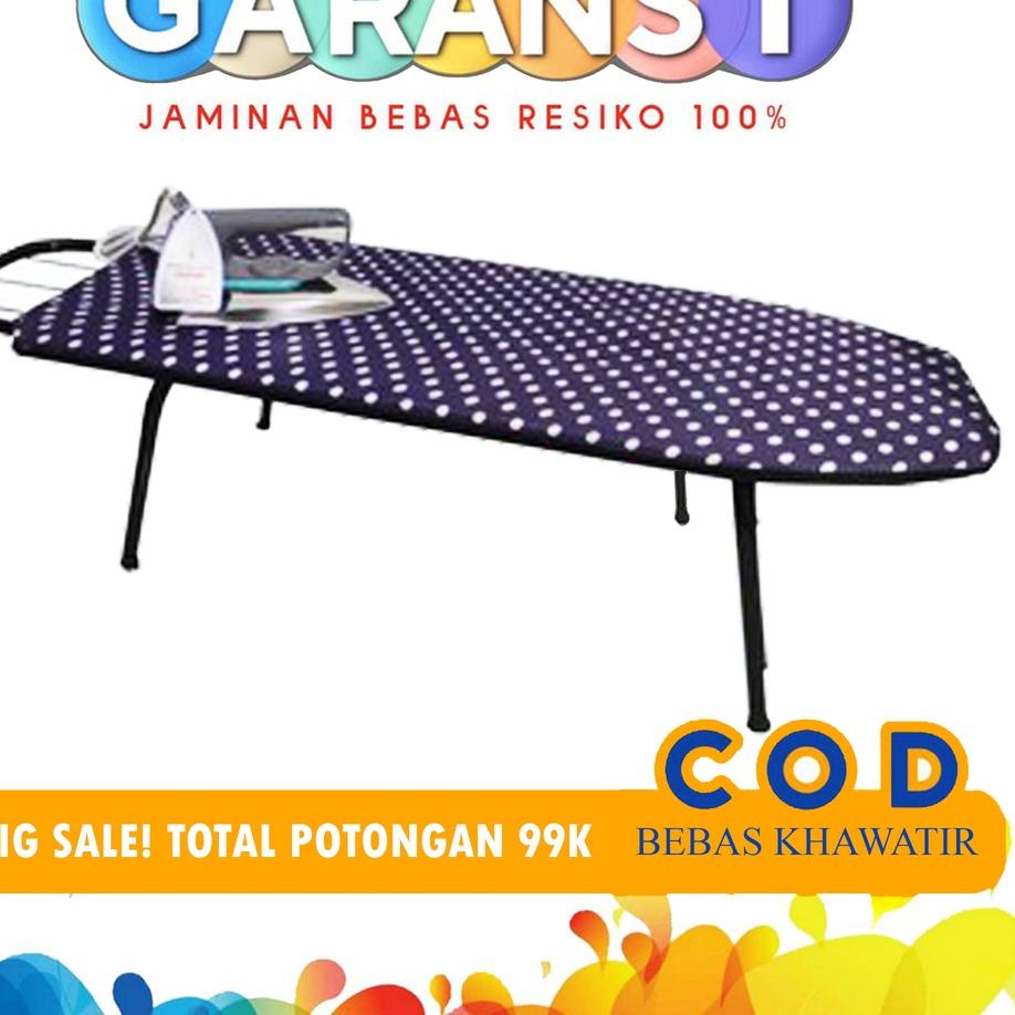 ☑ Meja Setrika Lipat Duduk Meja Gosokan Setrika Kaki Besi Polkadot Nyaman untuk Lesehan ♜