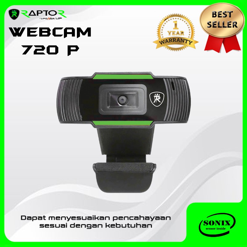 Webcam HD 720P SONIX CHIPSET RAPTOR RW-W7 Microphone PC RESMI