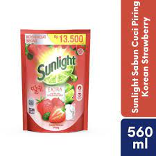 SUNLIGHT Extra korean Strawberry &amp; jeruk nipis 560ml PROMO sabun cuci piring