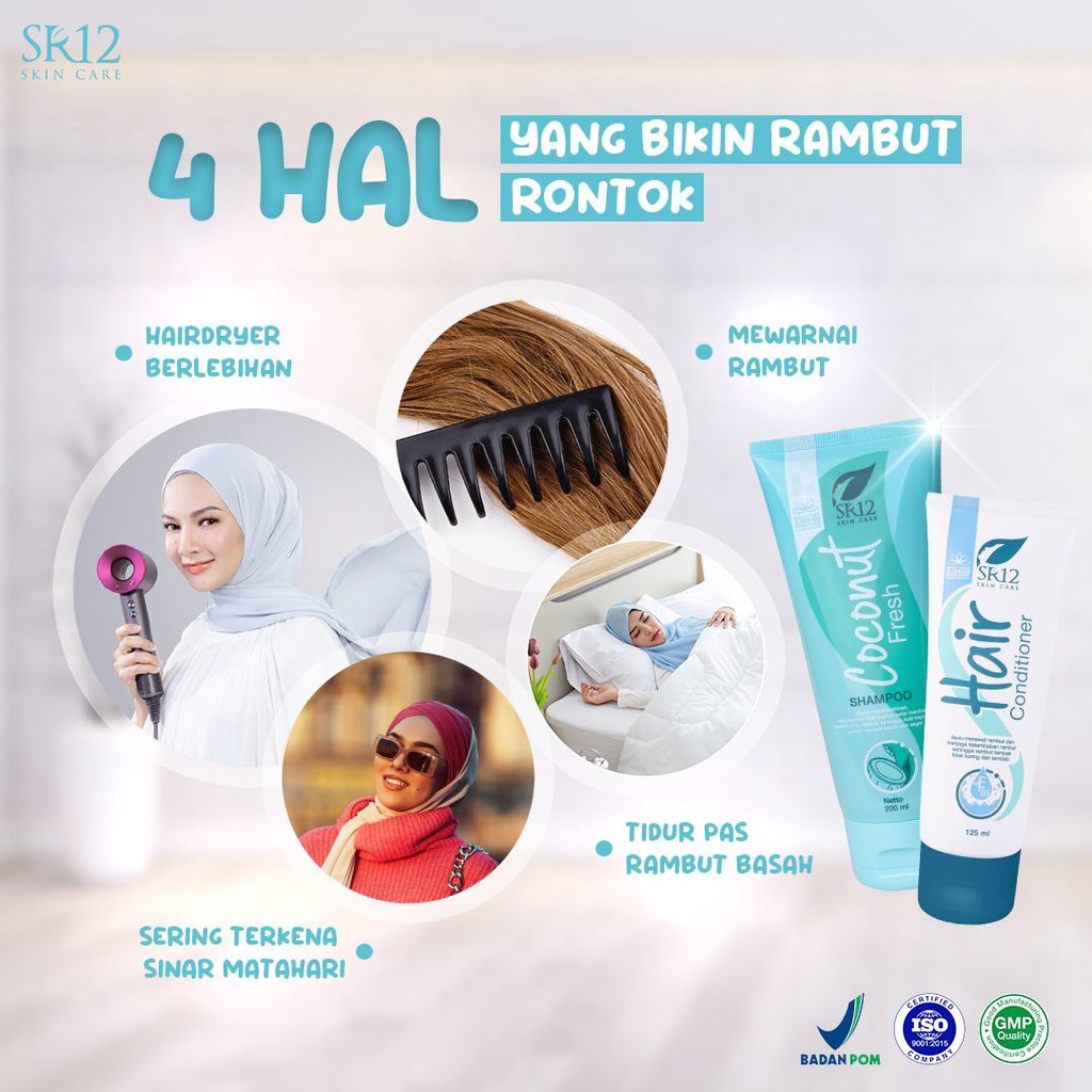 SR12 HAIR CONDITIONER / MELEMBUTKAN RAMBUT / KONDISIONER PENCEGAH KETOMBE / RAMBUT HITAM BERKILAU