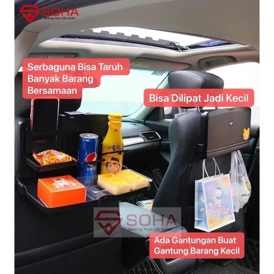 AM-55 Meja Makan Mobil Rak Holder Botol Minuman Tempat Rak Makan Lipat