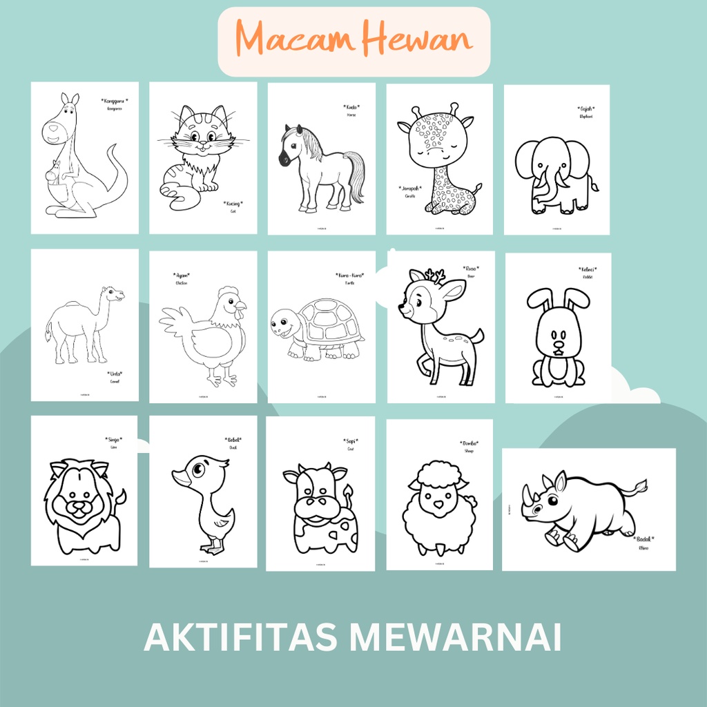 

Aktifitas Mewarnai dengan Tema Buah Hewan Tumbuhan Coloring Pages Halaman Menggambar