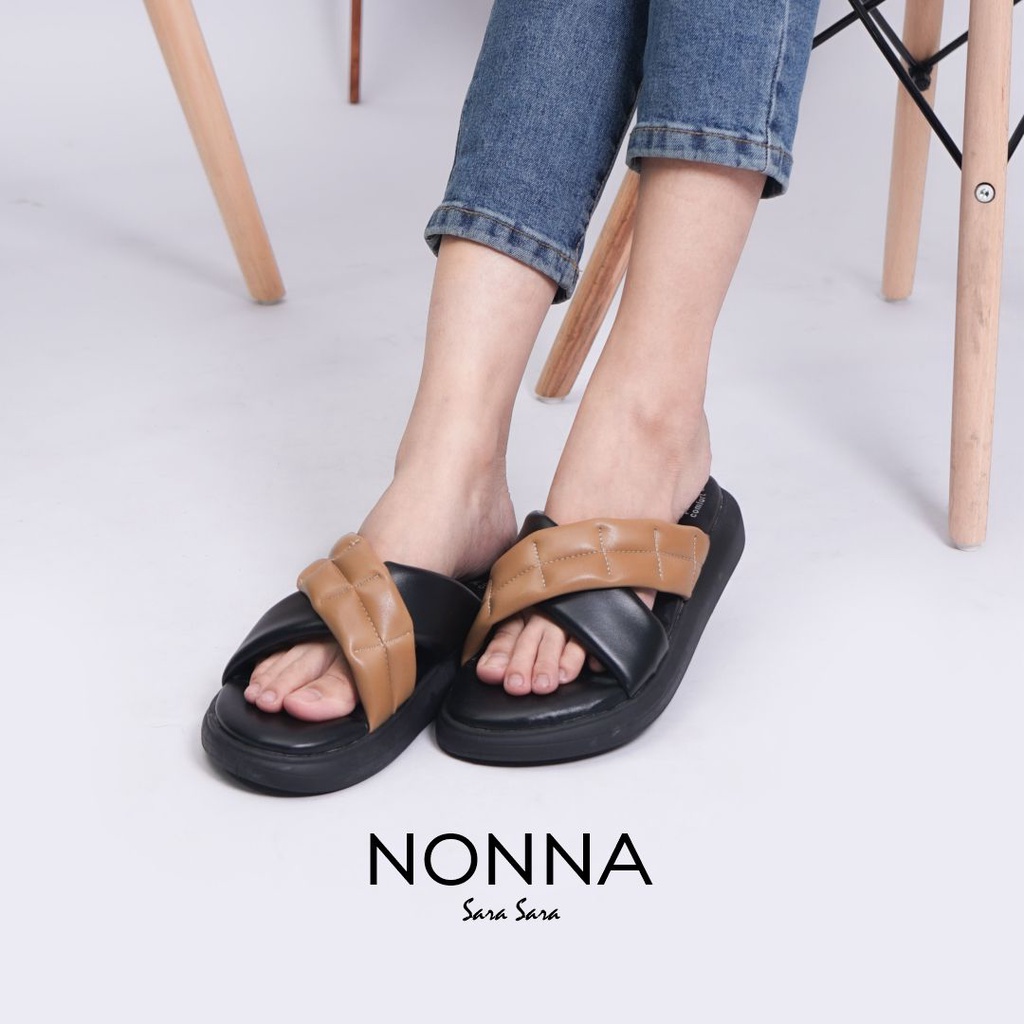 Sara Sara NONNA Sandal Wedges Wanita sandal model silang sandal empuk terbaru