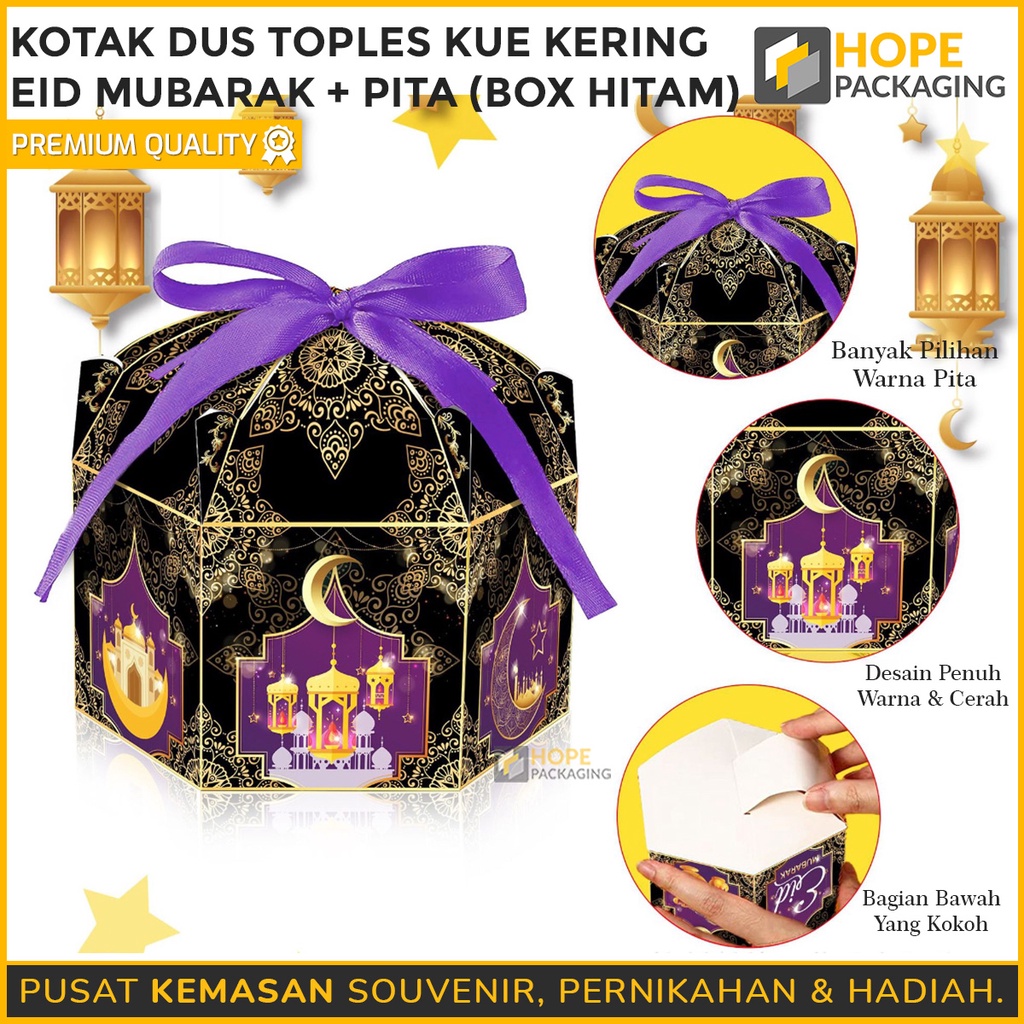 Kardus Dus Lebaran muat 2 Toples 500gr Gable Box Hampers Kue Kering idul fitri gratis pita / hampers souvenir