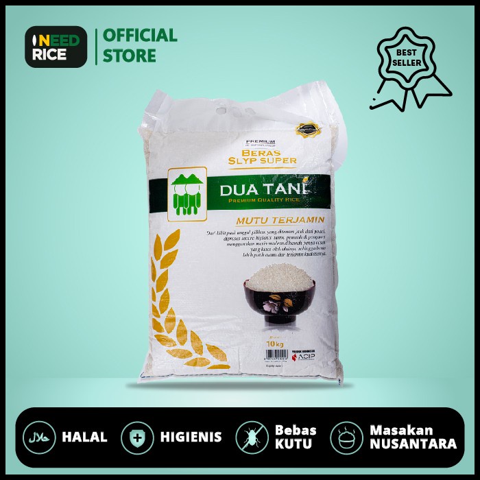 

Beras Premium Super Platinum Dua Tani 10kgHALAL-Pasti Pulen